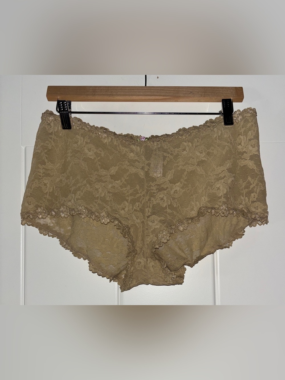 Skims Stretch Lace Boyshort In Delta Women 2X NEW Sheer Mesh Full Coverage